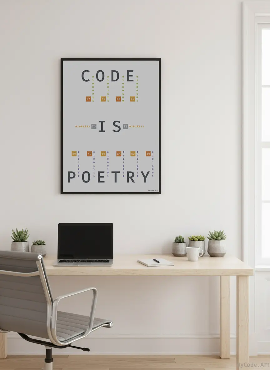 Code is Poetry code poster - Premium programming wall art